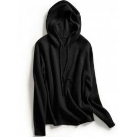 Women'S Hooded Thick Sweater | Autumn/Winter Solid Color Hoodie with Crew Neck